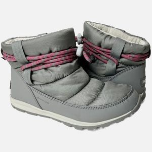 Sorel NWT Whitney Short Snow Boot 7.5 gray bungee winter ankle waterproof new